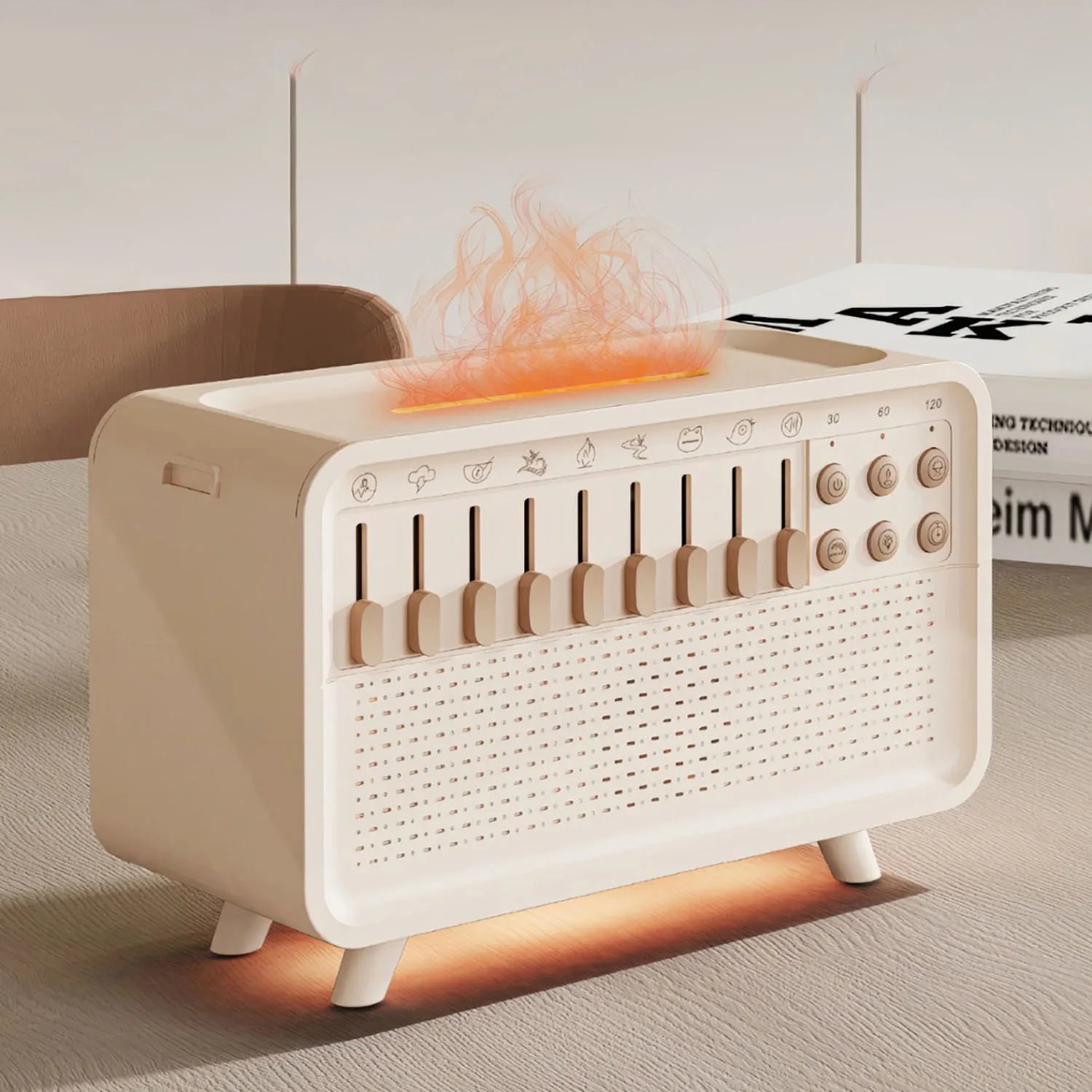 White Noise Machine Diffuser Air Aroma Diffuser Humidifier With 8 White Noise Adjustable, Night Light, Bluetooth Speaker